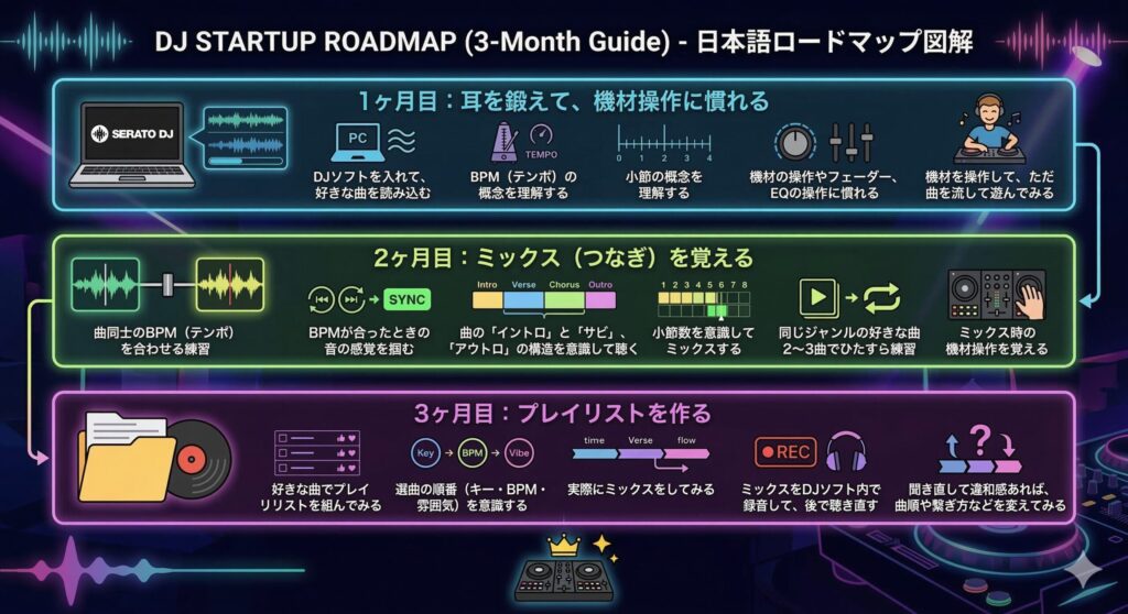DJ初心者がやるべきこと
ロードマップ