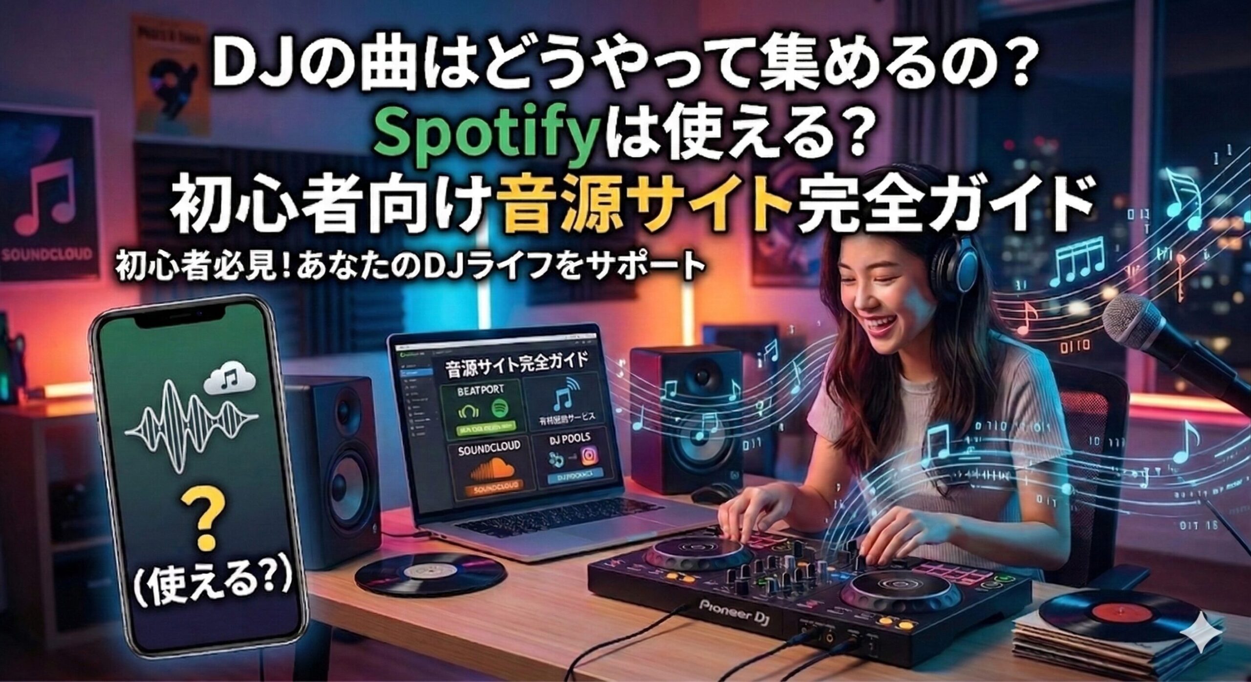 【2026年最新】DJの曲はどうやって集めるの？Spotifyは使える？初心者向け音源サイト完全ガイド